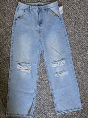 Light Blue Distressed Denim Jeans